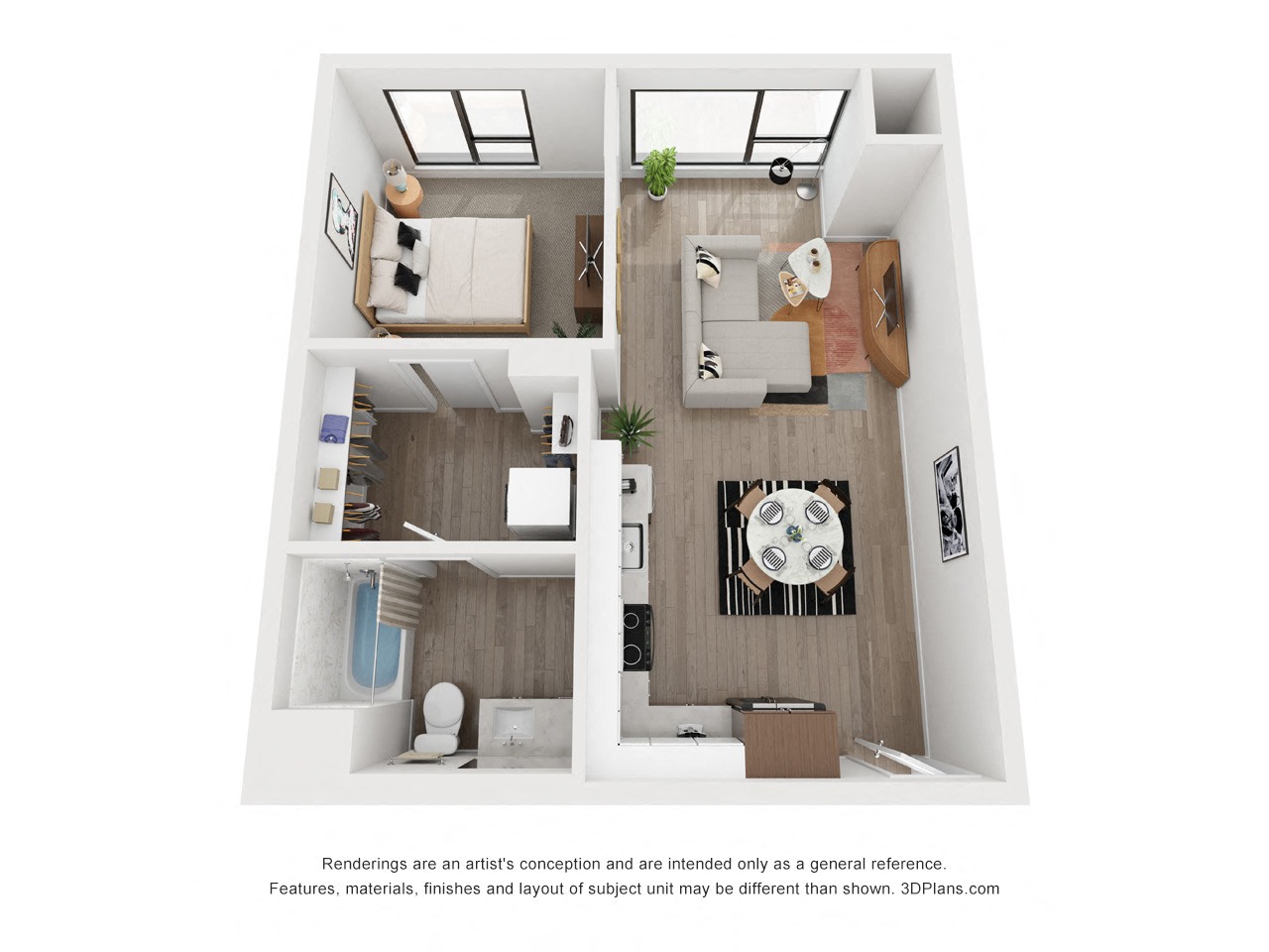 One bedroom floor plan The Mansion_B10